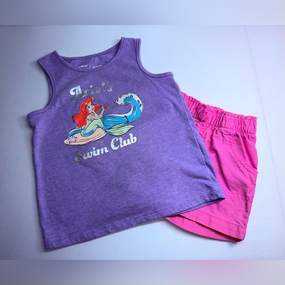 Disney x Jumping Beans 2T Princess Ariel Graphic Active Tank & Shorts Set - Picture 1 of 6